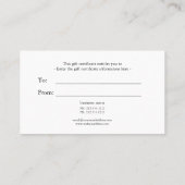 Fleurs de dessin blanc aqua certificat cadeau (Dos)