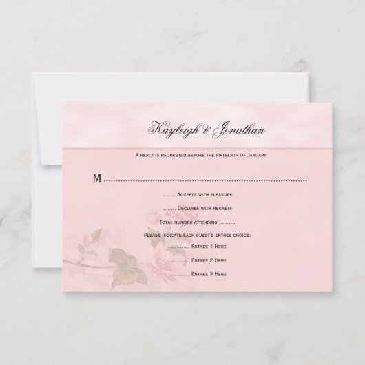 Fleurs de Dogwood rose Floral RSVP (Devant)