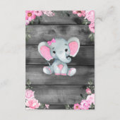 Fleurs de douche à éléphant carte de remerciements (Dos)