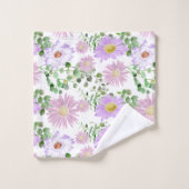 Fleurs de eucalyptus verdure élégante blanche viol (Gant de toilette)