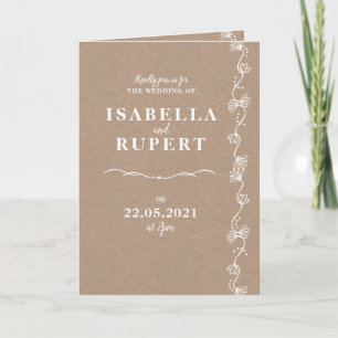 Fleurs de faire-part de mariage et torsades Vintag