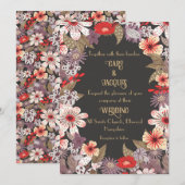 Fleurs de fantaisie - Invitation de mariage (Devant / Derrière)