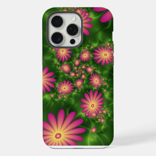 Fleurs de fantaisie roses, art fractal abstrait mo