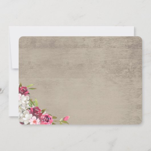 Fleurs de fer à cheval Faire-part de mariage rusti (Dos)