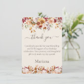 Fleurs de feuillage d'automne Carte de remerciemen (Debout devant)