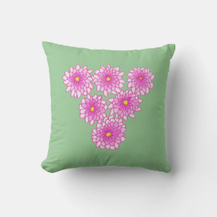 Fleurs de Filles Roses Chrysanthèmes Coussins