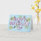 Fleurs de fleur carte 3e anniversaire (Fleur jaune)