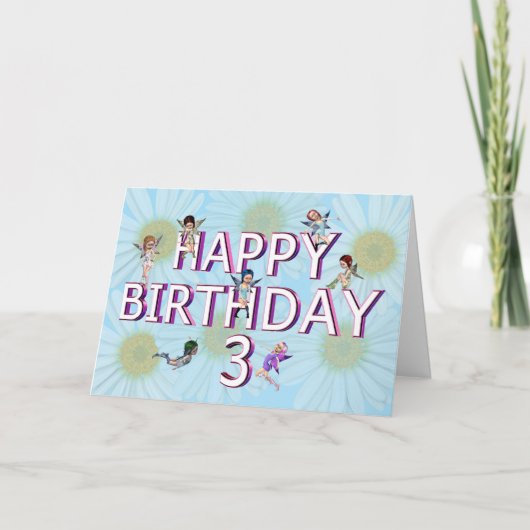 Fleurs de fleur carte 3e anniversaire (Devant)