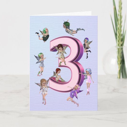 Fleurs de fleur carte 3e anniversaire (Devant)