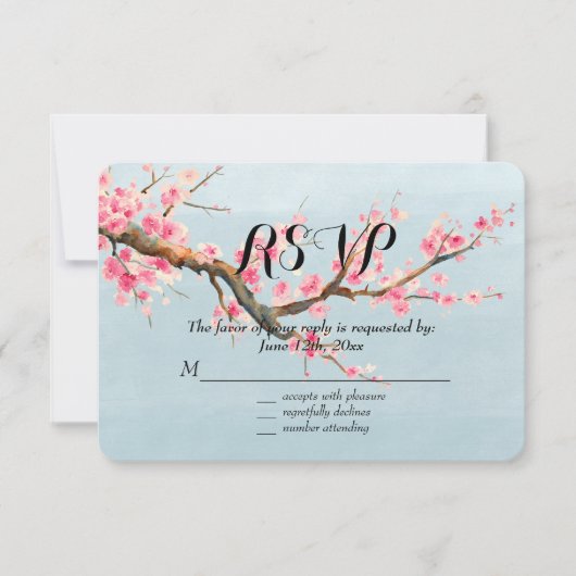 Fleurs de fleurs de cerisier RSVP (Devant)