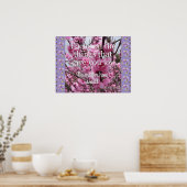 Fleurs de fleurs roses Joy Citation florale Poster (Cuisine)