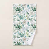Fleurs de Floral Blancs Feuillage Eucalyptus Éléga (Serviette à main)