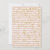 Fleurs de Flush Stripes & Gold Wedding Invitations (Dos)