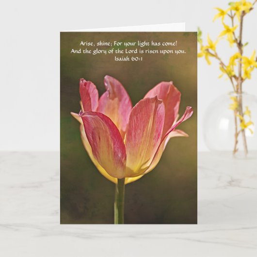 Fleurs de foi Isaïe 60:1 Carte de note (Fleur jaune)