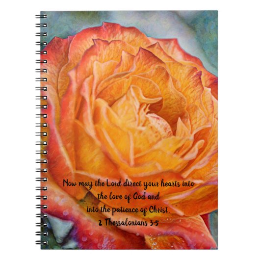 Fleurs de foi Orange Rose Love Patience Journal (Devant)
