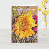 Fleurs de foi tournesol carte d'anniversaire (Fleur jaune)