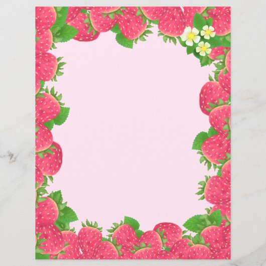 Fleurs de fraises Papier à papier à papier (Dos)