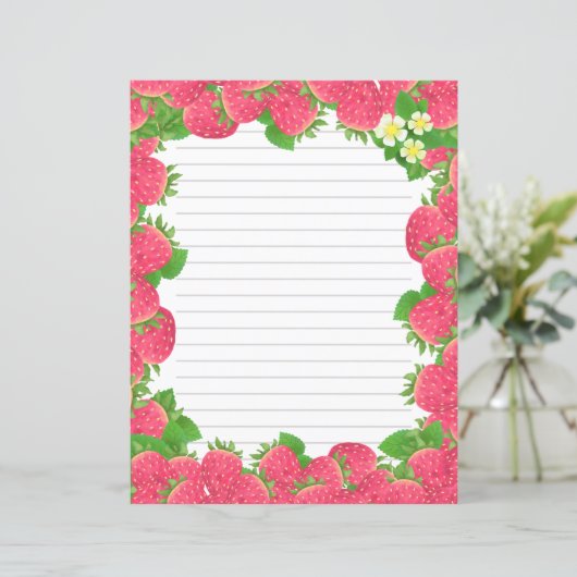 Fleurs de fraises Papier à papier à papier (Debout devant)
