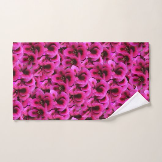 Fleurs de géranium magenta, (Serviette à main)