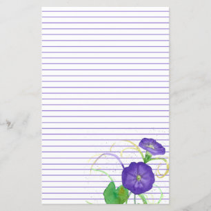 Fleurs de gloire du matin Papier à lettres pourpre