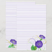 Fleurs de gloire du matin Papier à lettres pourpre (Devant / Derrière)