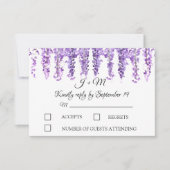 Fleurs de glycine violette Élégant RSVP (Devant)