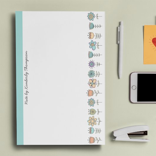 Fleurs de gribouillis colorées Post-it® Notes