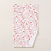Fleurs de gribouillis dans le corail vivant (Serviette à main)