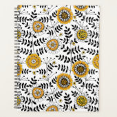 Fleurs de gribouillis et feuilles en jaune et noir (Devant)