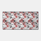 Fleurs de gribouillis et feuilles en rouge et noir (Recto)