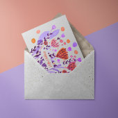 Fleurs de gribouillis rétro carte de Pâques