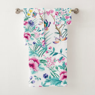 Fleurs de jardin anglais colorées motif