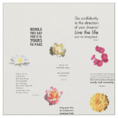 Fleurs de jardin avec devis Imprimer tissu Motif (Fermer)