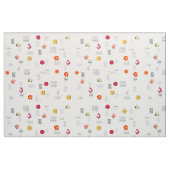 Fleurs de jardin avec devis Imprimer tissu Motif (Fat Quarter)