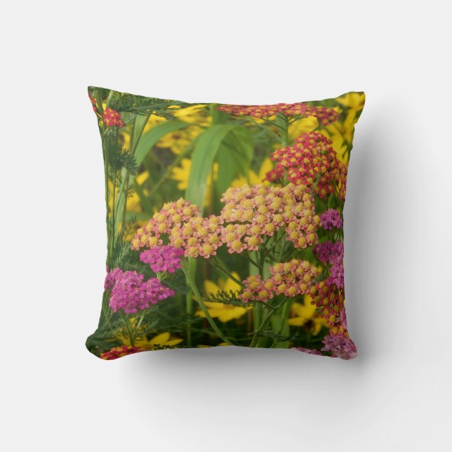 Fleurs de Jardin colorées Coussin (Recto)