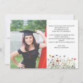 Fleurs de jardin colorées Graduation Merci photo (Dos)