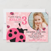 Fleurs de jardin et Bugs dame Invitation d'anniver (Devant)