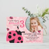 Fleurs de jardin et Bugs dame Invitation d'anniver (Debout devant)