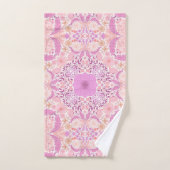Fleurs de jardin rétro en rose (Serviette à main)