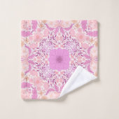 Fleurs de jardin rétro en rose (Gant de toilette)