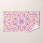 Fleurs de jardin rétro en rose (Serviette à main)