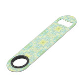 Fleurs de jardin rétro en vert et jaune (Dos Angle)