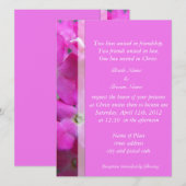 Fleurs de jardin rose invitations de mariage chrét (Devant / Derrière)