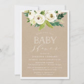 Fleurs de jardin rustique | Invitation à une baby (Devant)