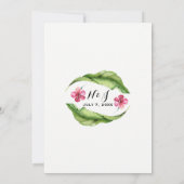 Fleurs de jardin tropical et invitations avec feui (Dos)