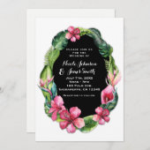 Fleurs de Jardin Tropical & Invitations Feuilles (Devant / Derrière)