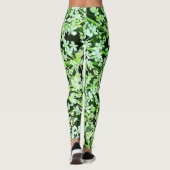 Fleurs de jardin vertes et blanches Leggings flora (Dos)