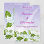 Fleurs de Jasmin Invitation à personnaliser pour S (Devant / Derrière)
