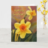 Fleurs de jonquille gaies Art Carte d'anniversaire (Fleur jaune)