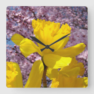 Fleurs de jonquille jaunes Horloges murales Fleurs